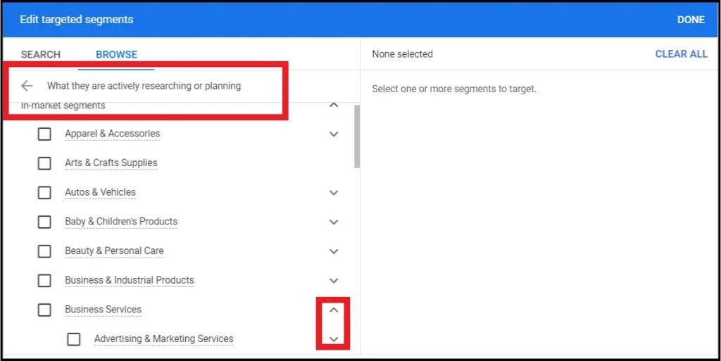 advanced targeting example